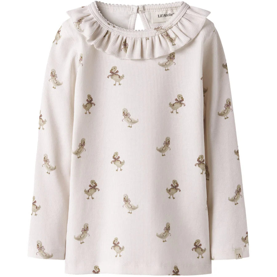 Lil'Atelier Almost Mauve Goose Nmflavo Loa Ls Slim Top Lil
