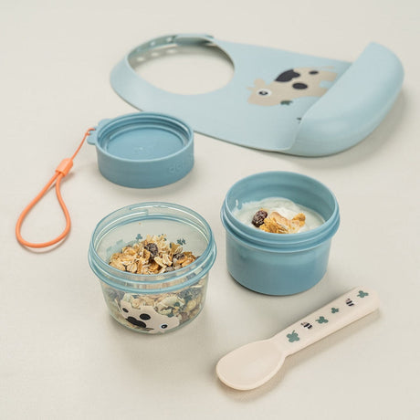 DonebyDeer Blå To go 2-way snackbøtte S Tiny farm