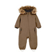 Baby Coverall W. Fake Fur - Fossil