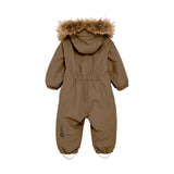 Baby Coverall W. Fake Fur - Fossil