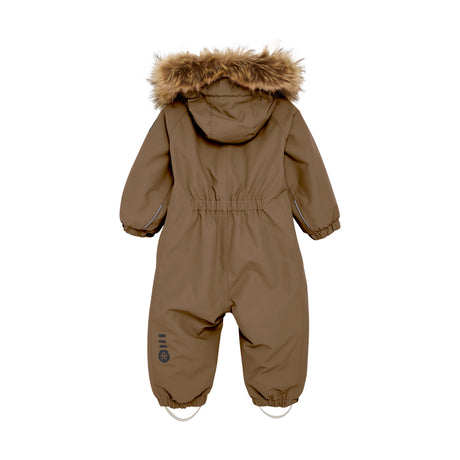 Baby Coverall W. Fake Fur - Fossil