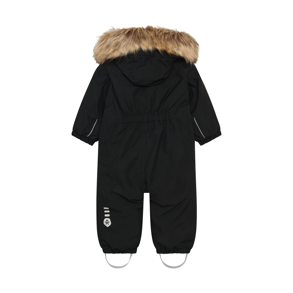 Color Kids Babyflyverdragt med kunstig pelskrave - Black