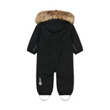 Color Kids Babyflyverdragt med kunstig pelskrave - Black