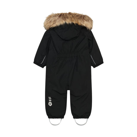 Color Kids Babyflyverdragt med kunstig pelskrave - Black