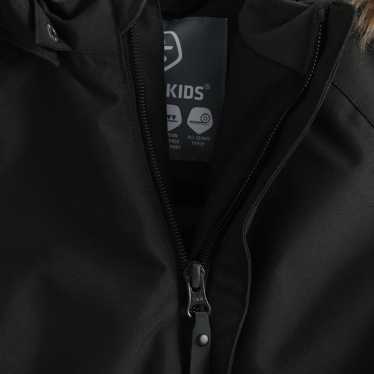 Color Kids Babyflyverdragt med kunstig pelskrave - Black