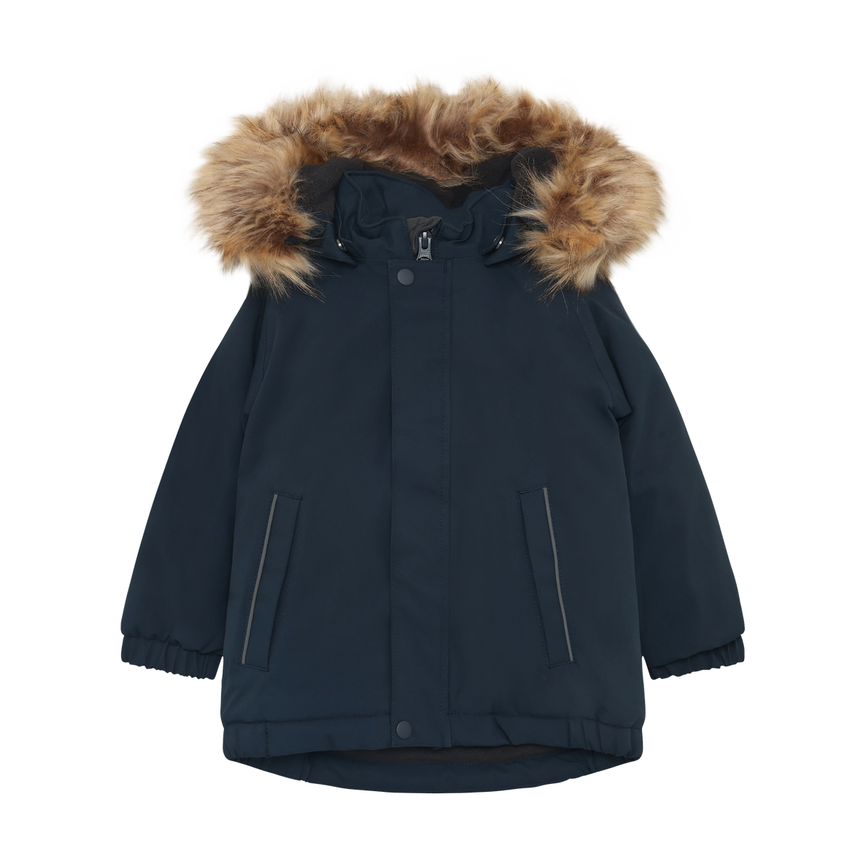 Baby Parka W. Fake Fur - Total Eclipse