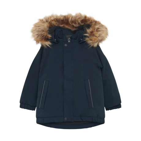 Baby Parka W. Fake Fur - Total Eclipse