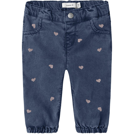 Name It Dark Blue Denim Hearts Emb Nmfrose Shaped R Emb Jeans 5321-Yb
