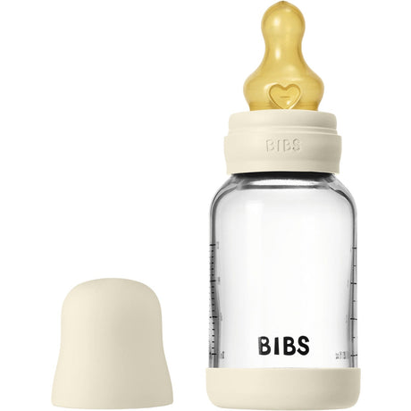 Bibs Ivory Glass Baby Flaske Round Latex Slow Flow