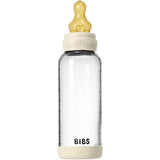 Bibs Ivory Glass Baby Flaske Round Latex Medium Flow