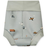 Liewood Valentin Nappy Badebukser Vehicles/Dove Blue