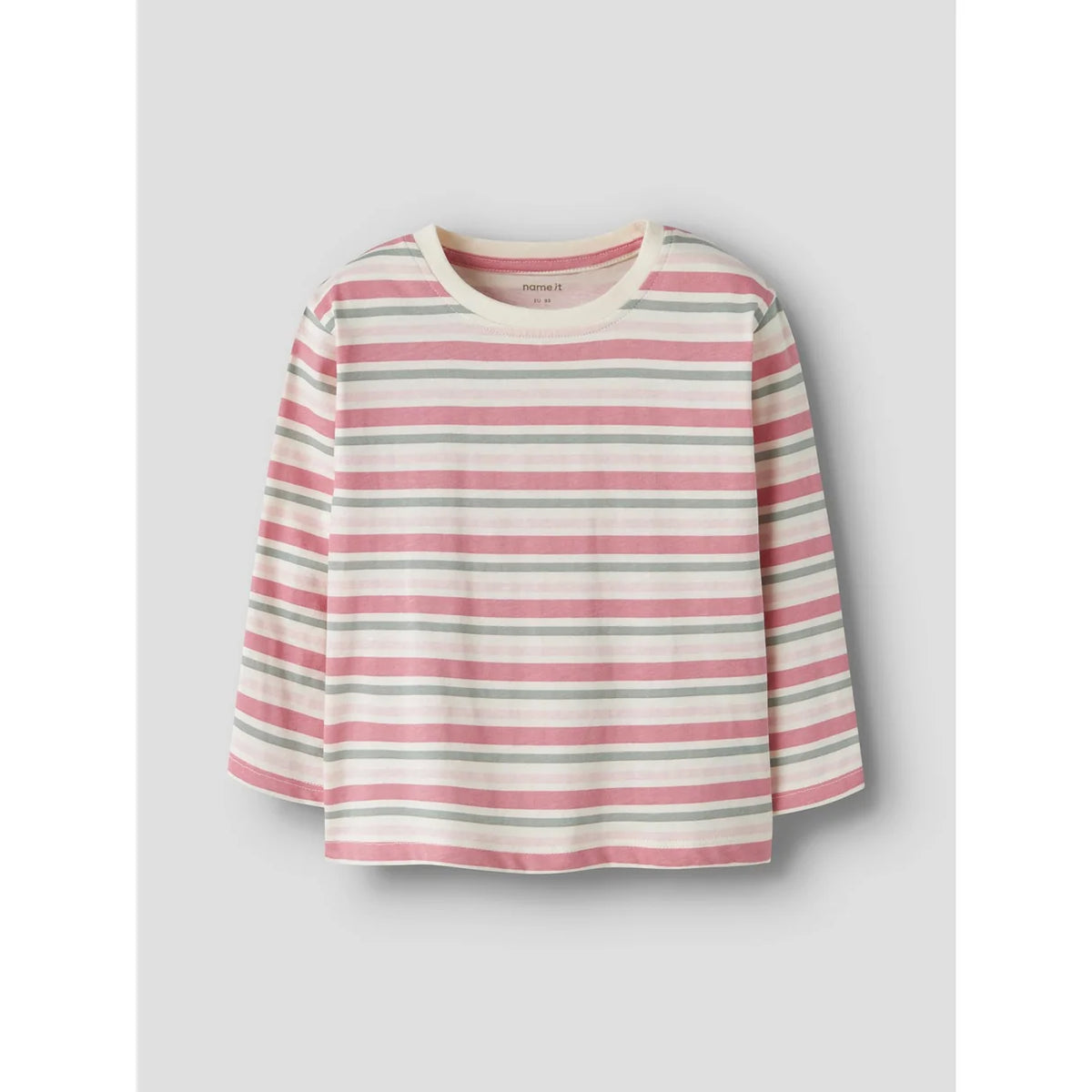 Name It Antique White Pink & Green Nmfvelda Ls Nreg Top