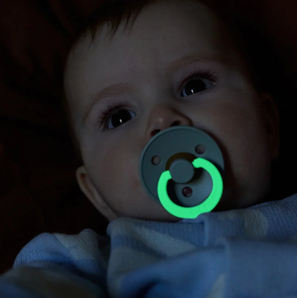 BIBS Pacifier Colour 2 PACK Latex Sage GLOW/Pine GLOW