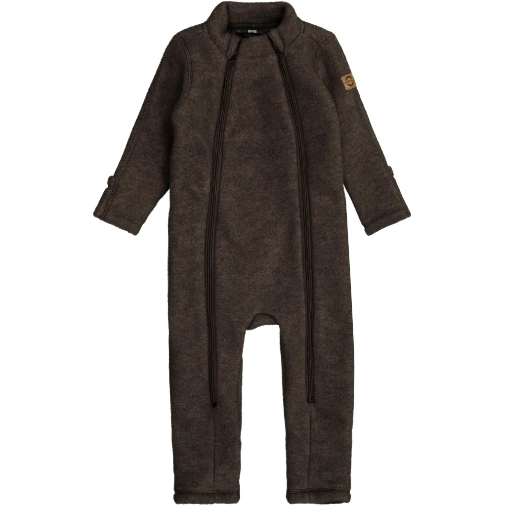 Mikk-Line ulddragt - Dark Brown Melange