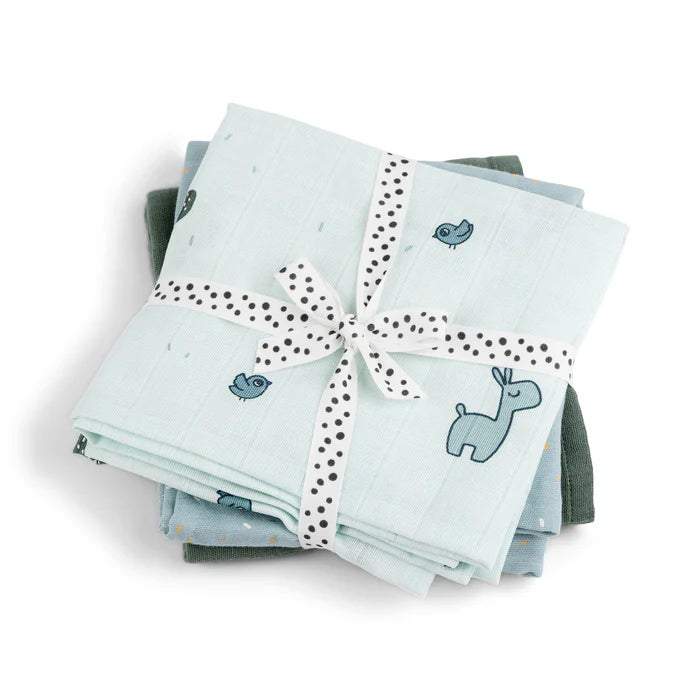 Donebydeer stofbleer 3-pack GOTS Lalee Blå