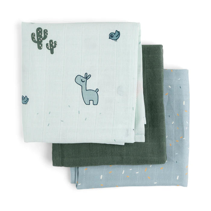 Donebydeer stofbleer 3-pack GOTS Lalee Blå