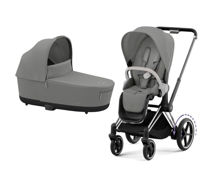 E-Priam inkl. Carrycot Mirage Grey (kombivogn)