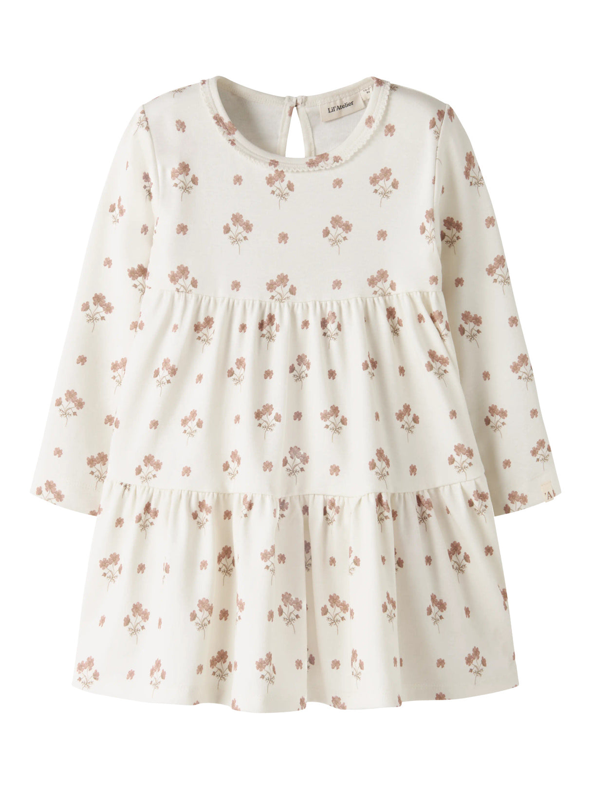 NMFLAYO SIF LS DRESS LIL - Coconut Milk FLOWER PINK
