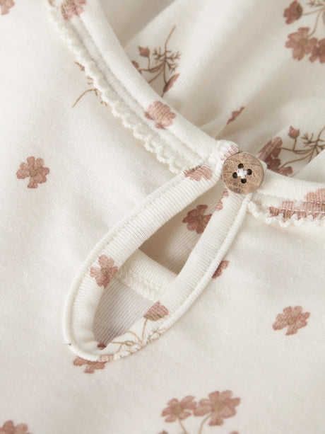 NMFLAYO SIF LS DRESS LIL - Coconut Milk FLOWER PINK