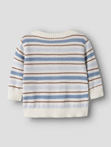 NBMHITO LS KNIT CARD LIL - Coconut Milk DUSTY BLUE "10"