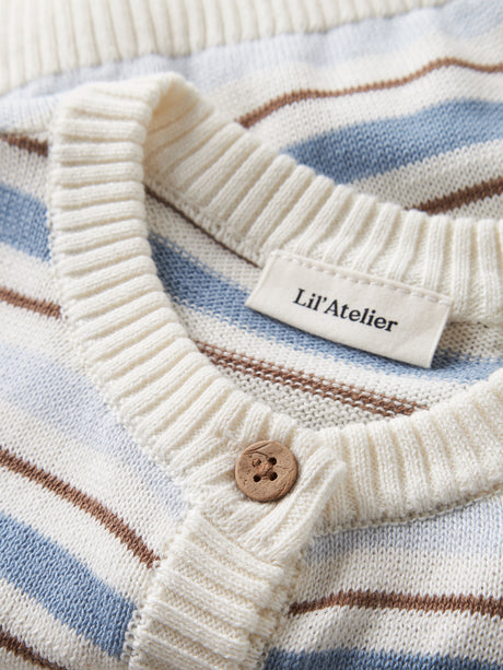NBMHITO LS KNIT CARD LIL - Coconut Milk DUSTY BLUE "10"