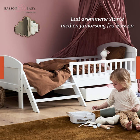 Basson juniorseng skuffe (Hvid eller Grå)