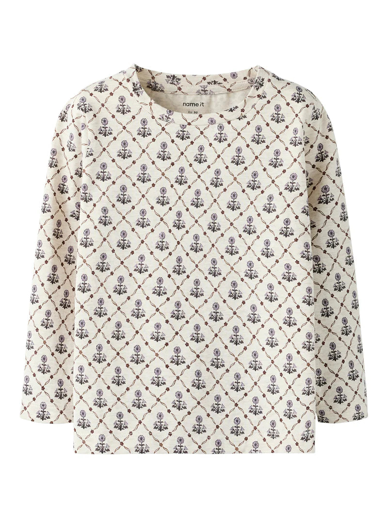 Name It Nikala LS Top - Peyote Melange/Small Flower