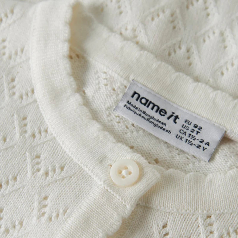 Name It - nmfdesina ls short knit card cloud dancer "121"
