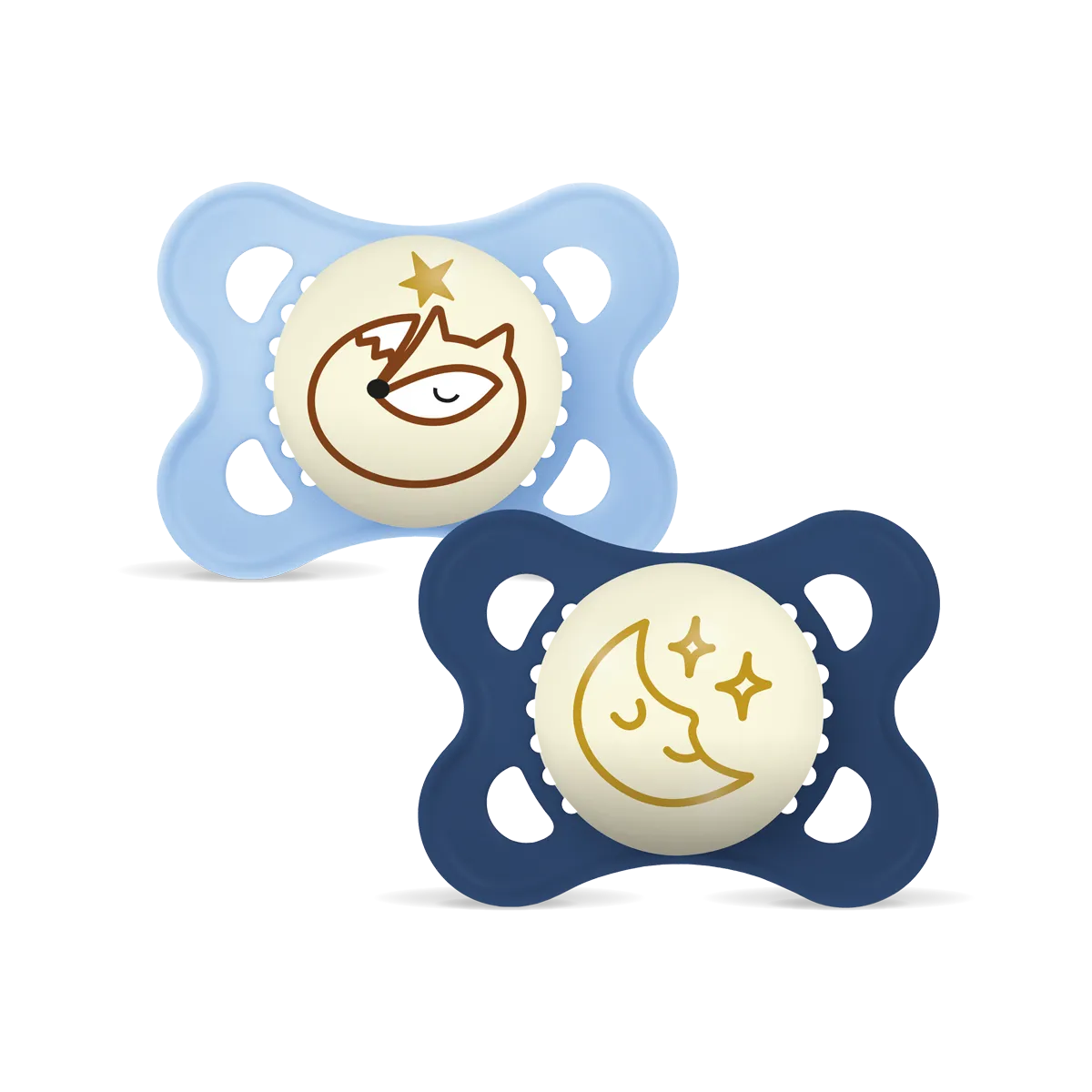 MAM Original Night 0-6m silicone 2p BLUE