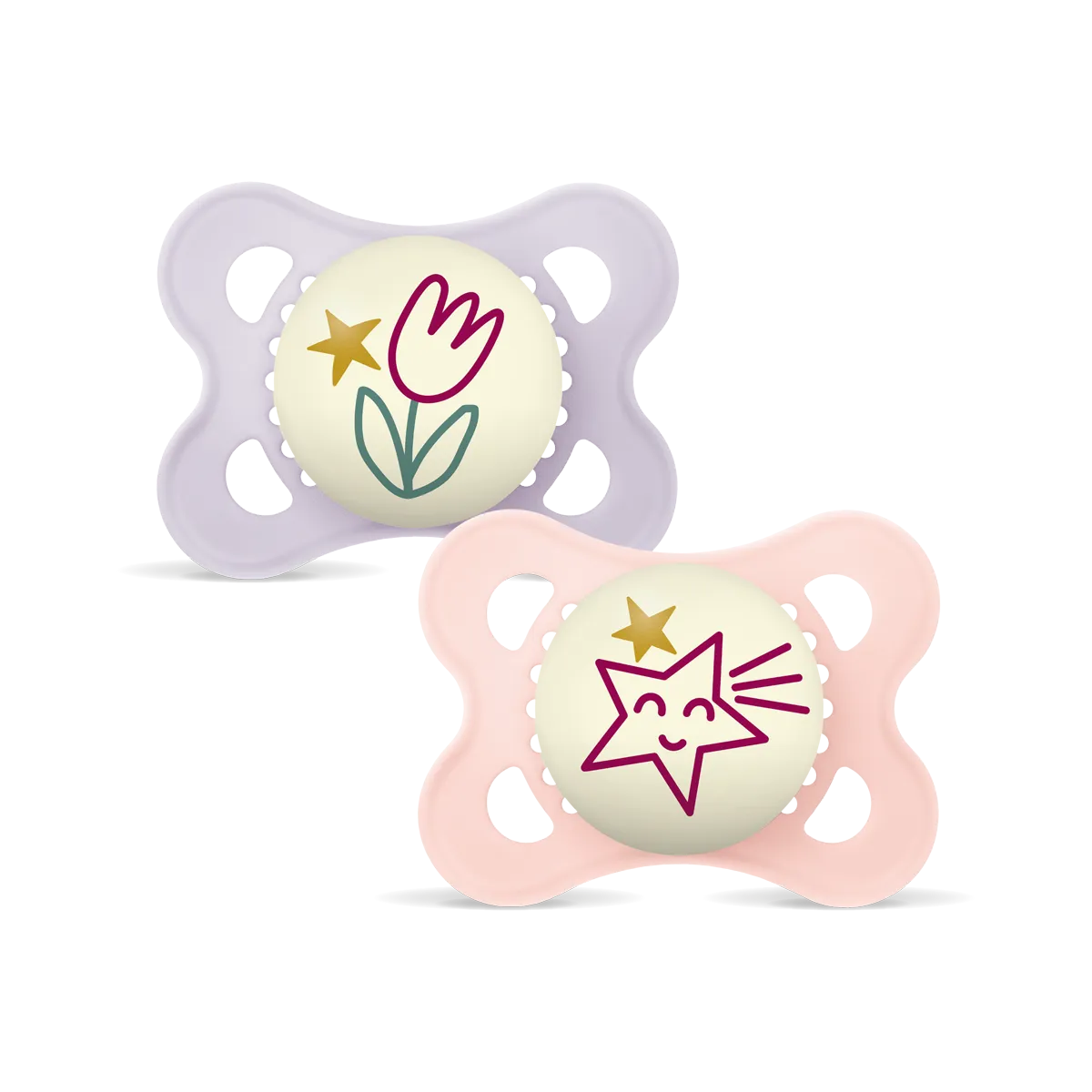 MAM Original Night 0-6m silicone 2p PINK