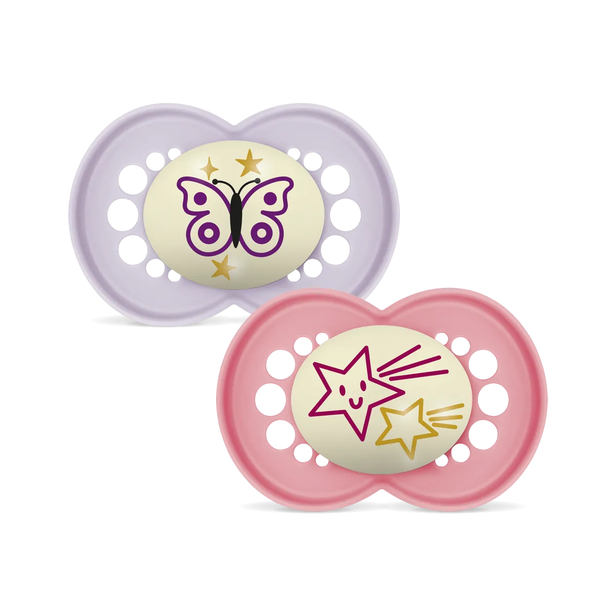 MAM Original Night 6-16m Silicone 2p PINK