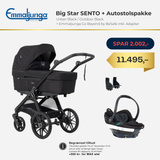 Emmaljunga Big Star Sento + Autostolspakke (Urban black / Outdoor black)
