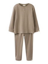 Lil'Atelier Nattøj - Gago - Sepia Tint TURTLEDOVE (stribet)