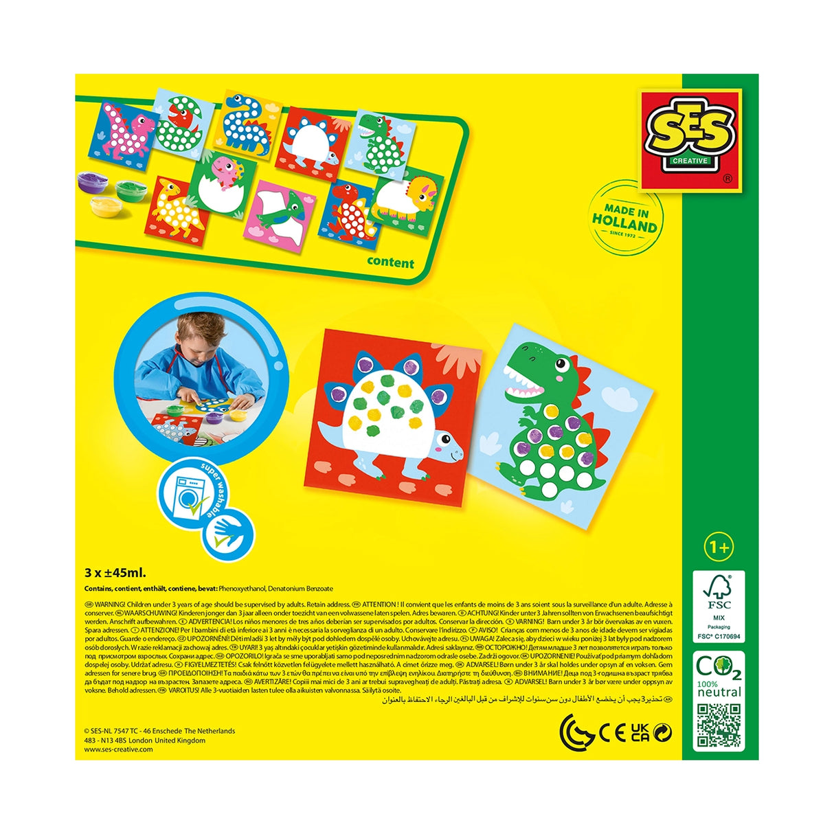 SES Creative - Min første - Fingermaling dinosaurer