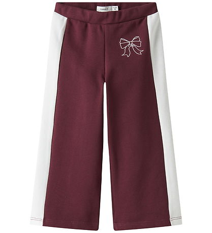 Name It - nmfrivea wide bukser burgundy