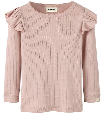Lil Atelier Bluse - Bomuld/Modal - NmfRachel - Misty Rose m. Hul