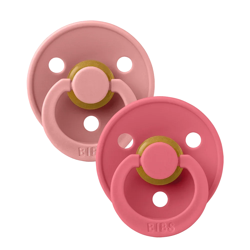 BIBS Pacifier Colour 2 PACK Latex Dusty Pink/Coral