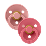 BIBS Pacifier Colour 2 PACK Latex Dusty Pink/Coral