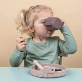 DonebyDeer peekaboo silicone dinner set - rosa