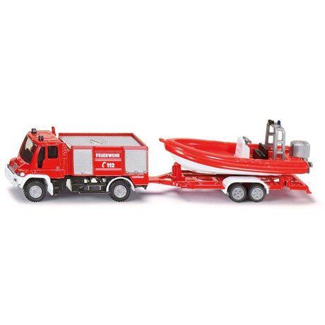 Siku Unimog Fire Engine With Boat