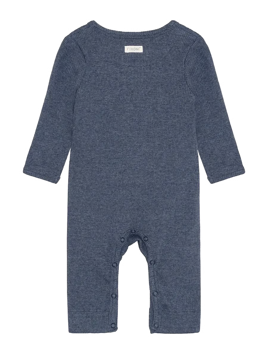 Fixoni Rompers LS Melange Rib - Langærmede 423104