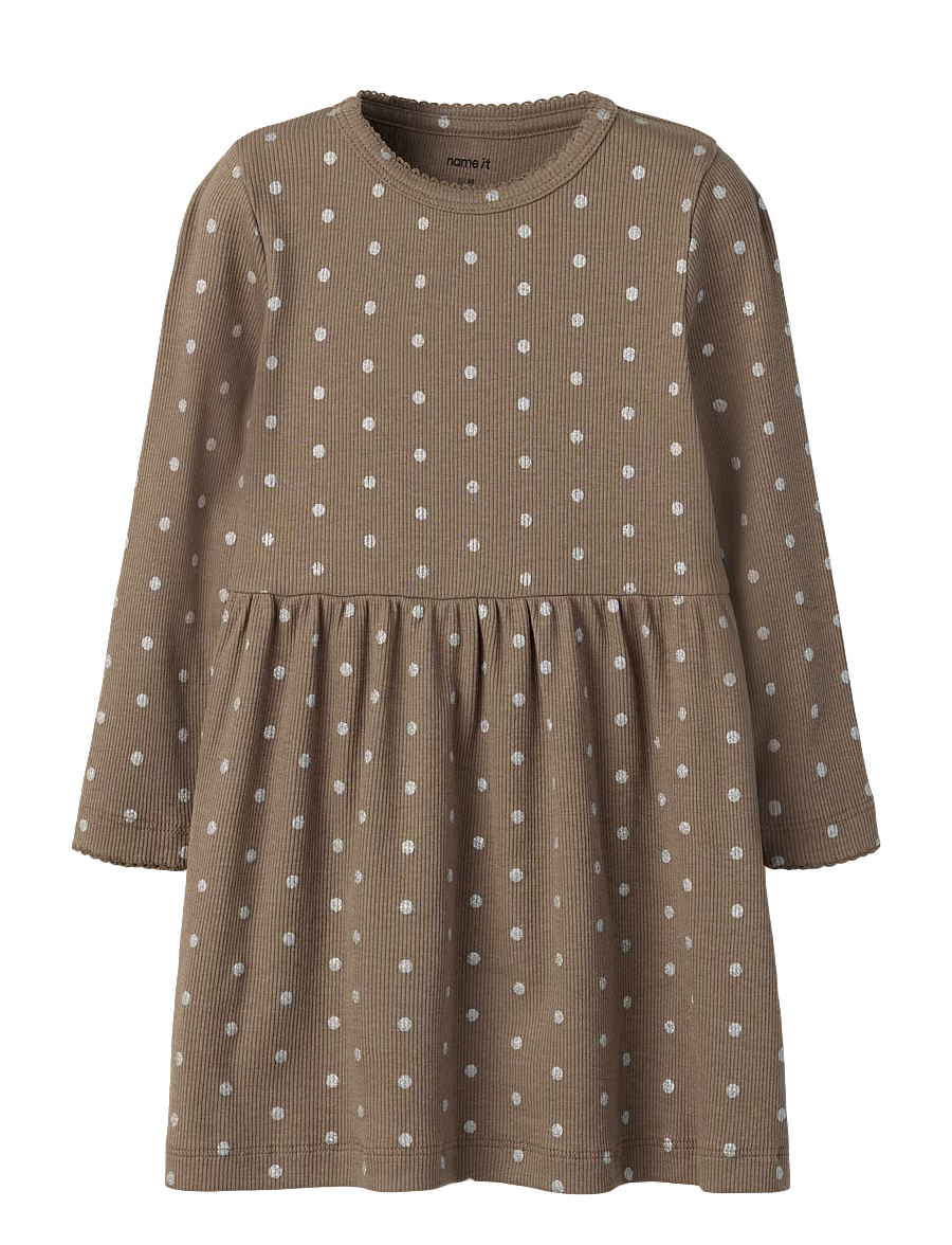 name it nmflona ls dress taupe gray
