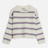 Name It Piger Vnilla Strikket Sweater Cloud Dancer/Lavender Grey